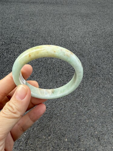 54-11.4-7.5缅甸纯天然A货翡翠黄加绿有纹裂瑕疵证书848保真