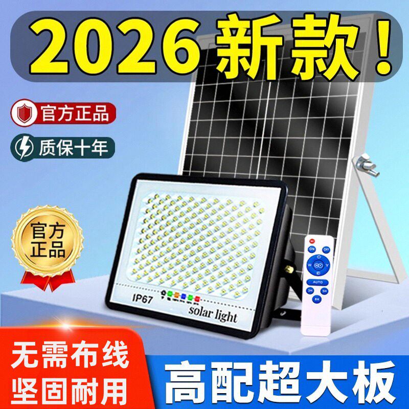 太阳能灯一拖二户外庭院灯新农村家用照明室内大功率乡村路灯超亮