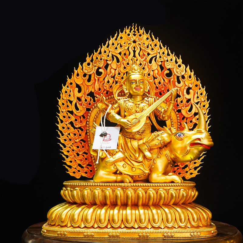 铜鎏金四大天王东方持国北方多闻南方增长西方广目铜佛像十一寸