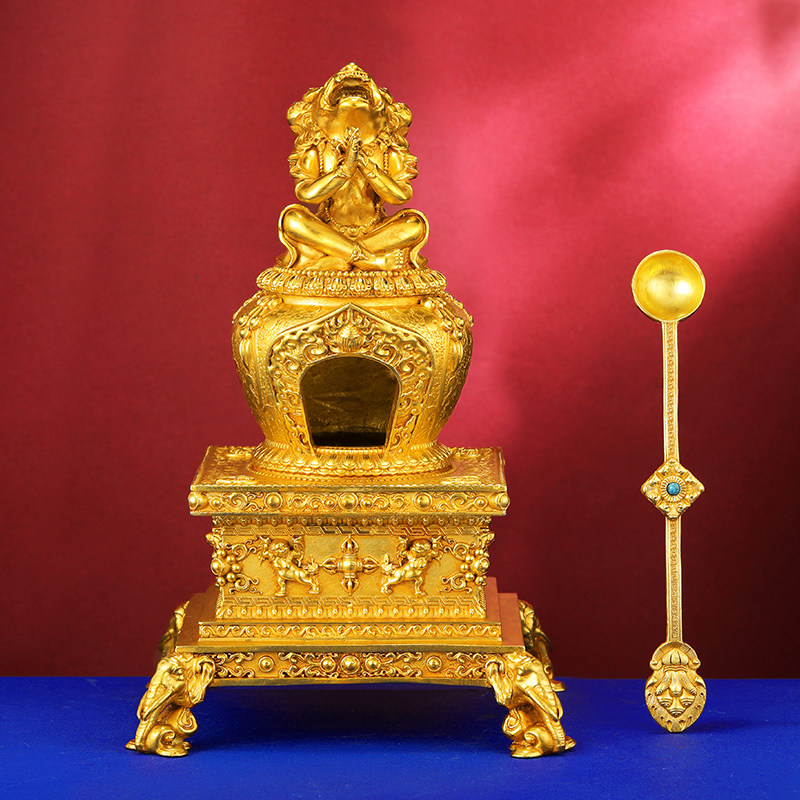 烟供食子香炉火供熏香炉家用煨桑炉家居摆件藏式护摩炉食子烟供炉