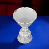 S990纯银酥油灯灯座手工八吉祥供具用品居家供奉供灯酥油灯座9cm