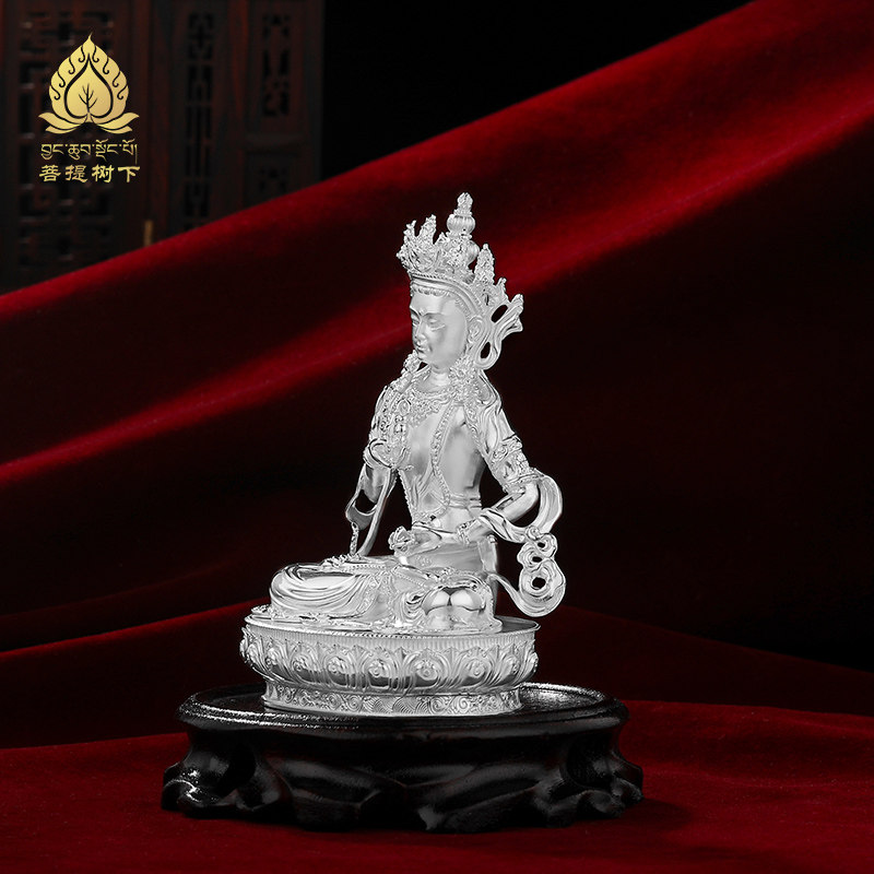 S999纯银佛像金刚萨埵摆件金刚手佛像居家供具足银制作4寸佛像