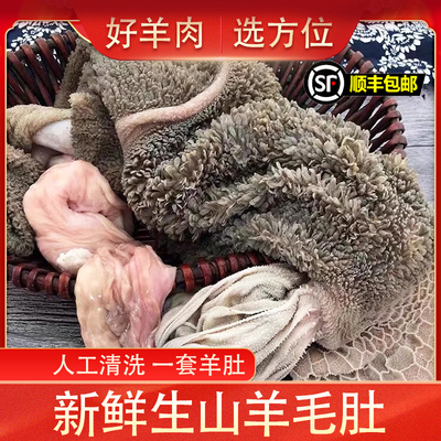 生羊肚 新鲜现杀羊毛肚 羊下水 羊杂 羊胃 山羊羊肚1500克包邮