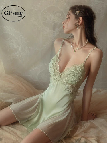 真丝睡衣女夏季性感蕾丝吊带睡裙
