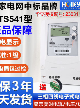 华立DTS541三相四线电能表380V互感式远程抄表100A工业智能电度表