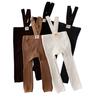 宝宝裤子春装春秋纯棉婴儿打底裤背带连裤袜夏白色护肚大PP举重裤