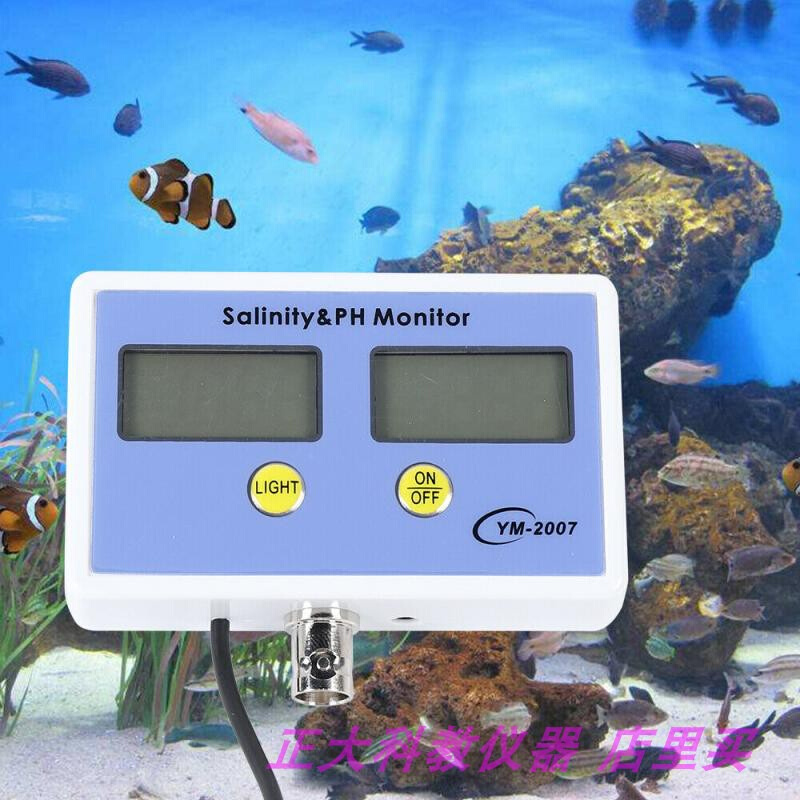 新盐度计ph值监测 海水养殖用ph测试仪水族箱盐度/PH长期监测器鱼