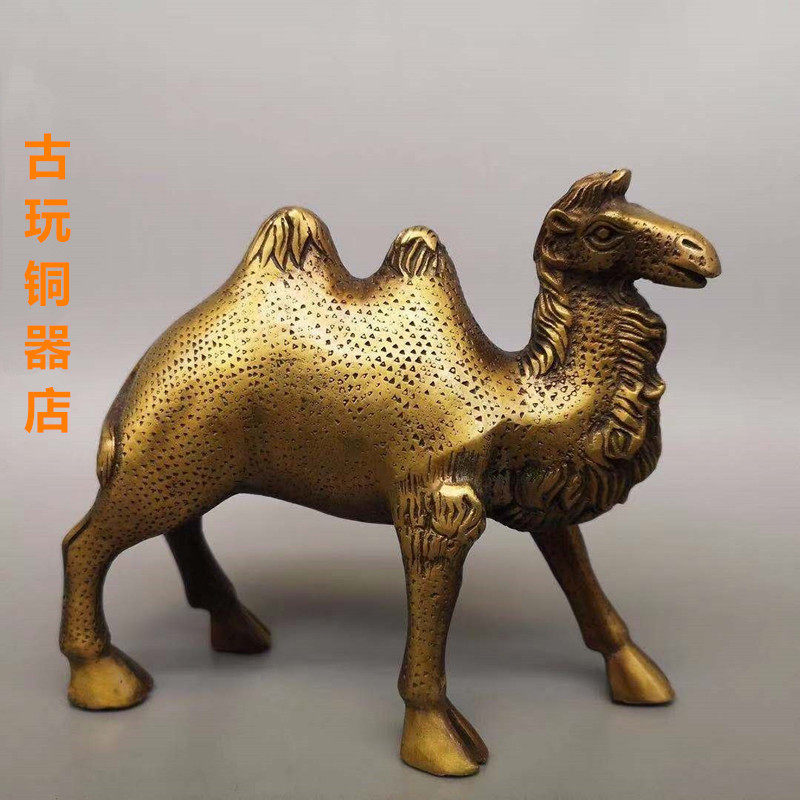 仿古纯铜大号双峰骆驼摆件风水铜器家用室内装饰工艺礼品杂项摆件