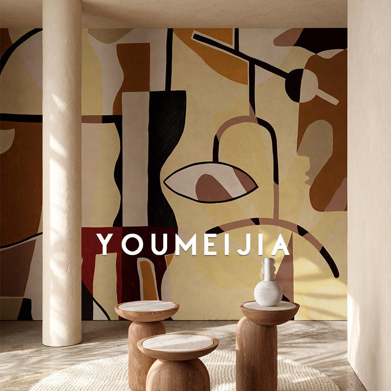 现代个性抽象电视背景墙壁布无缝定制客厅卧室墙纸办公室艺术壁纸