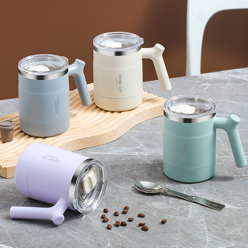 日本无印MUJIE304不锈钢办公室大容量带盖喝水杯创意户外手柄马克