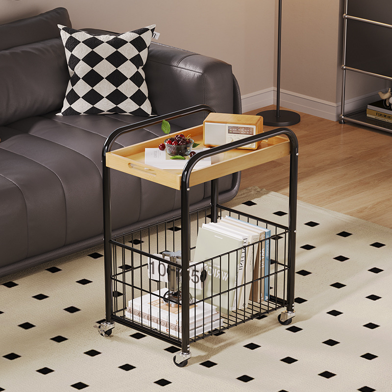 德国进口品质移动小推车懒人沙发双层边几茶几推桌侧边柜客厅阳台