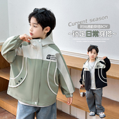 中大童洋气男孩风衣宝宝冲锋衣潮 儿童秋装 男童春秋款 外套2025新款