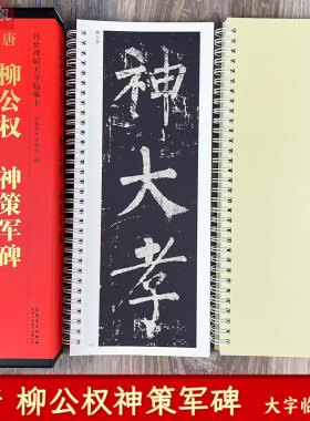 柳公权神策军碑 传世碑帖大字临摹卡 全文2册盒装 近距离临摹字卡线圈活页 柳体楷书放大本毛笔书法练字帖附简体注释 安徽美术出版