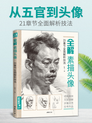 经典全集 全解素描头像人物临摹书结构体块深度分析教程对画写生绘画照片范本美术高考联考美院大8开八开教材 杨建飞主编