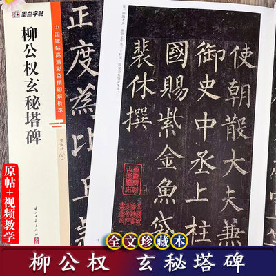 柳公权玄秘塔碑 中国碑帖高清彩色精印解析本 柳体楷书视频教学+原碑帖毛笔书法字帖 简体旁注 成人毛笔软笔临摹字帖古帖 墨点字帖