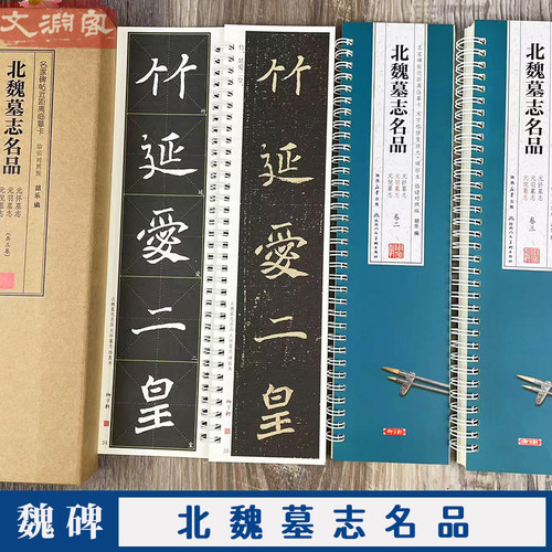 北魏墓志名品 名家碑帖近距离临摹卡元怀元羽元倪墓志3卷临读对照版（全文米字格放大本+原帖）楷书书法毛笔字帖 陕西人民美术出版