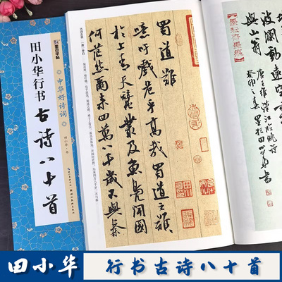 田小华行书古诗八十首 中华好诗词 行书集字古诗毛笔字帖简体注释临摹范本 行书集字古诗临摹教材 墨点字帖