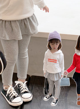 儿童打底裤外穿秋冬装女童假两件裙裤宝宝洋气裤子婴幼儿裤裙加绒