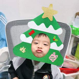 圣诞老人帽子圣诞礼物儿童成人男生女孩装饰头饰拍照道具氛围