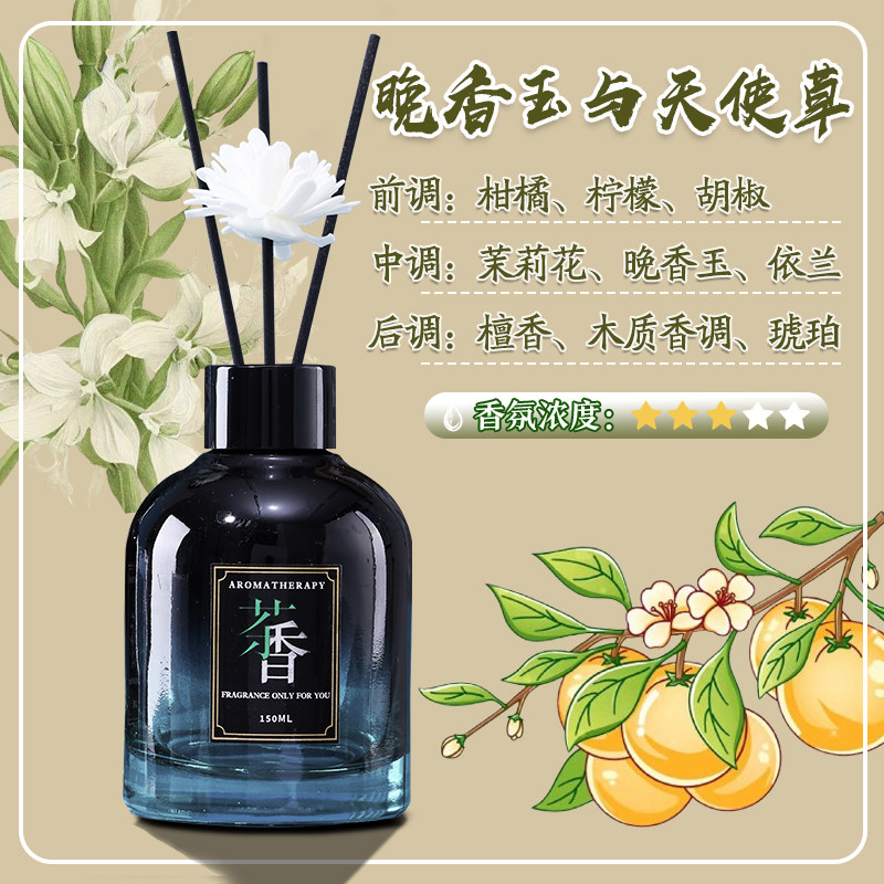 晚香玉与天使草香薰挥发液150毫升油溶性进口香薰精油补充液卧室