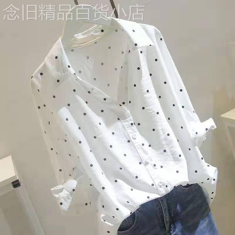 衬衫女短袖2026夏季新款韩版宽松洋气波点V领设计感小众半袖上衣