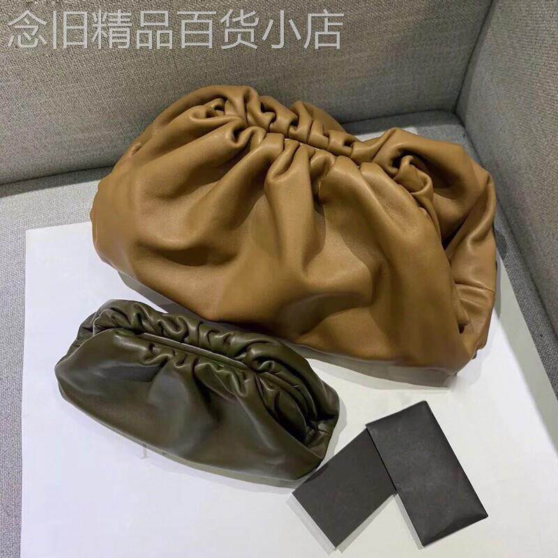 韩国水饺手拿包阿希哥同款云朵包软皮单肩斜挎包真皮百搭小众女包