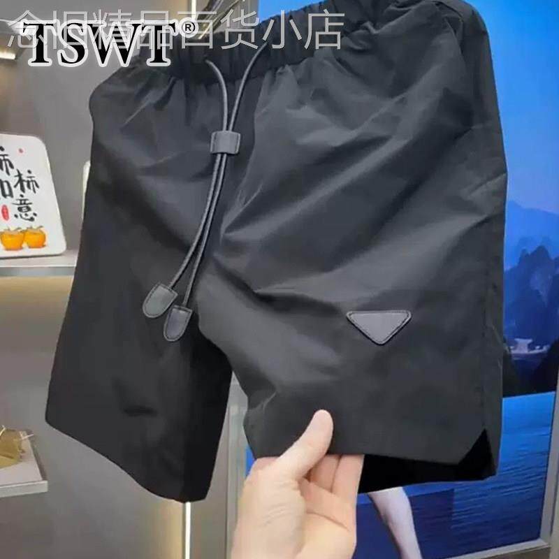 高端黑色速干短裤男款夏季2026新款纯色户外运动沙滩裤男士五分裤