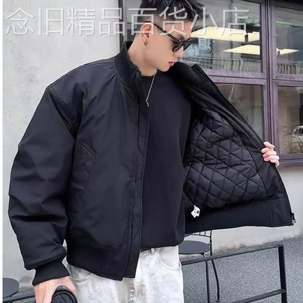 潮牌冬季加厚高级感立领痞帅百搭棉袄外套休闲飞行夹克羽绒服男款