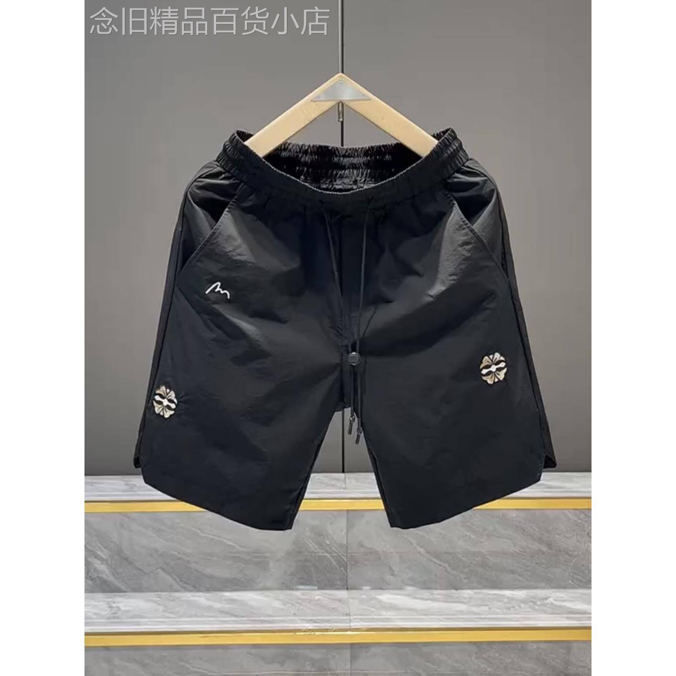 短裤男士夏季薄款潮牌高级感速干运动沙滩裤韩版宽松休闲五分裤子