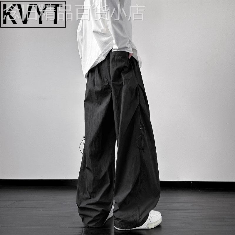 潮牌休闲工作服裤男士2025年春秋季新款美式宽松速干伞兵裤男款长