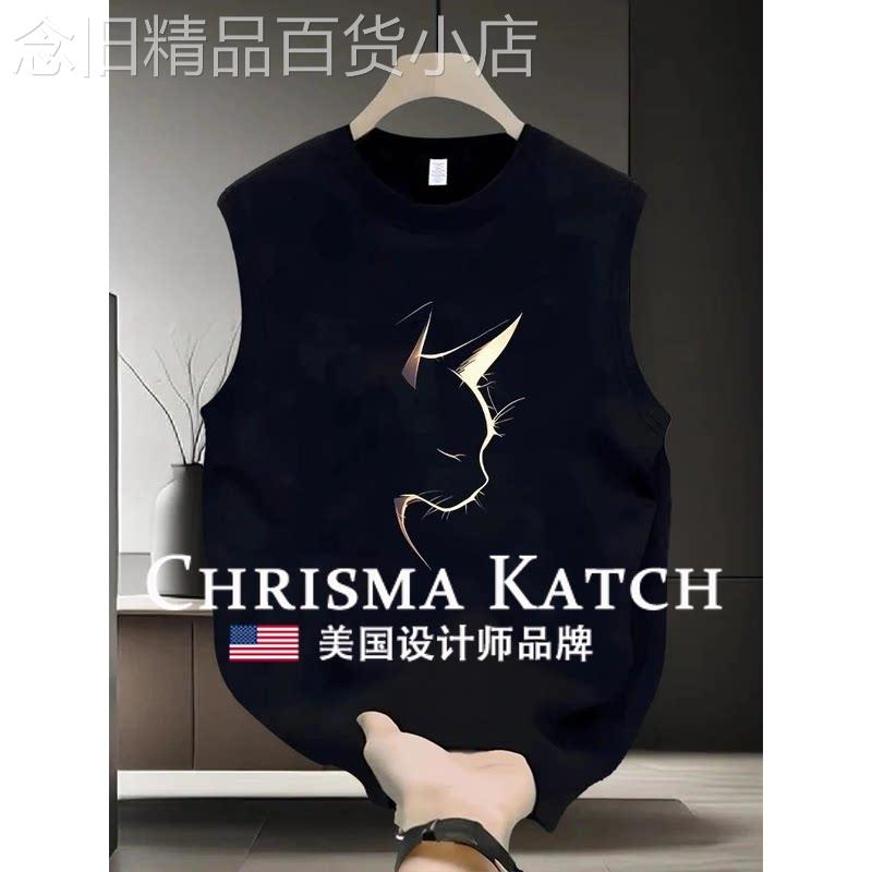 出口美国⭐Chrisma Katch~美式纯棉无袖T恤衫背心宽松运动上衣