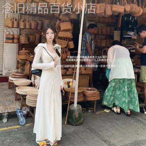 防晒衣长版全身2025夏季原纱薄款抗UV修身冰丝防晒服洋装女