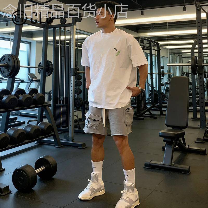 香港CLG潮牌重磅美式时尚印花短袖宽松T恤男夏季纯棉简约休闲上衣