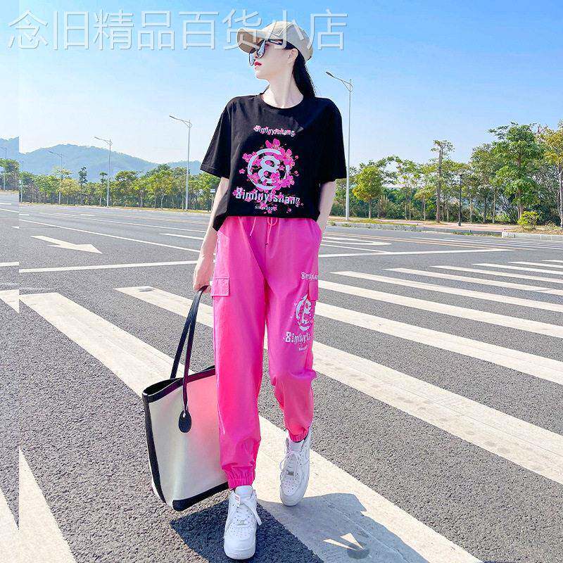 欧洲站运动套装女高端气质时尚夏季2026年新款网红休闲短袖两件套