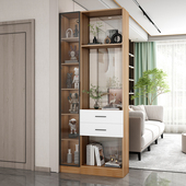 入户玄关柜鞋 柜一体轻奢风实木客厅隔间柜置物架简约现代屏风酒柜