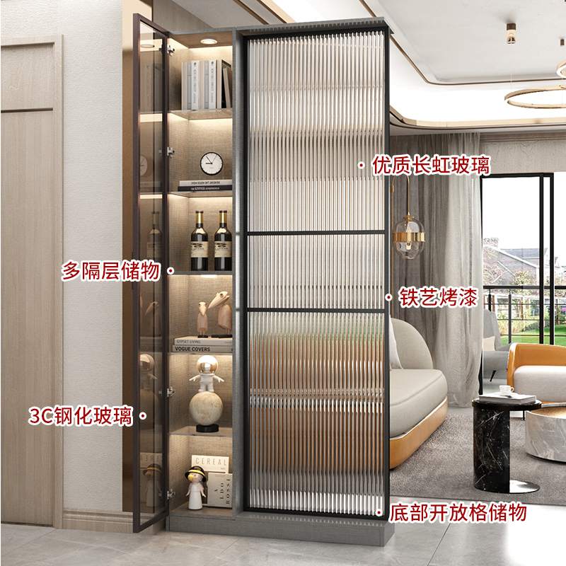 长虹玻璃屏风隔断客厅2024新款现代简约轻奢高档正对入户门玄关柜
