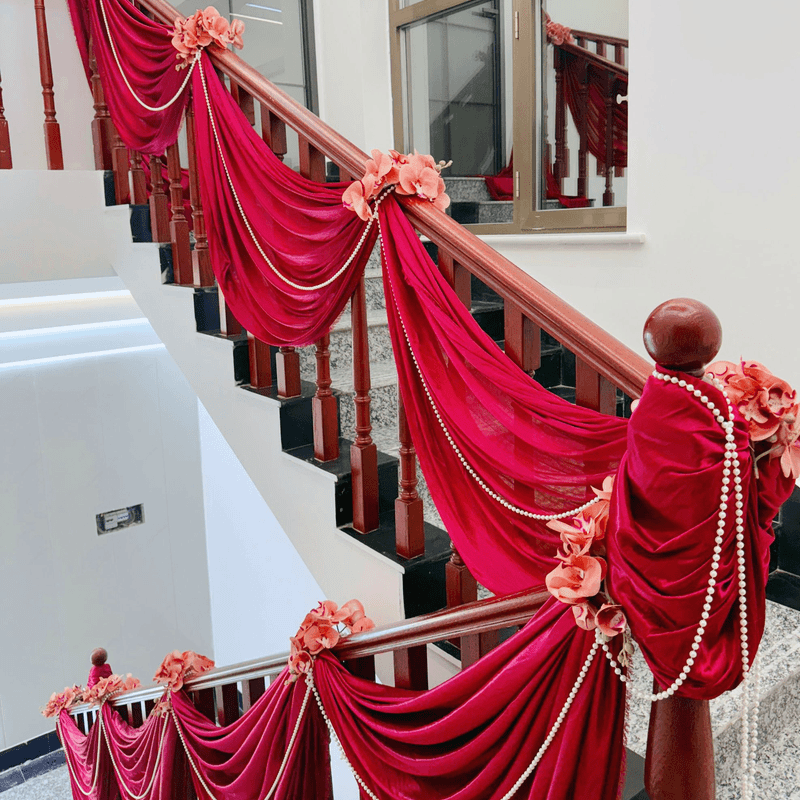 结婚楼梯扶手装饰男女方婚房布置新房囍条幅灯笼挂饰婚庆喜庆套装