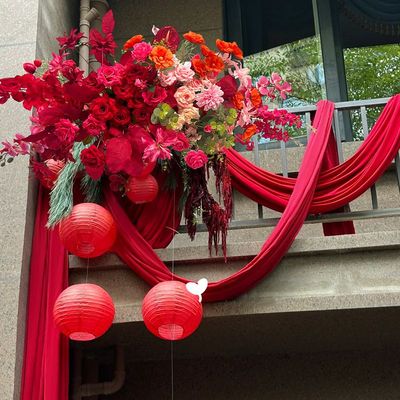 婚房布置院子仿真花婚礼布置花艺订婚客厅摆件结婚装饰用品地排花