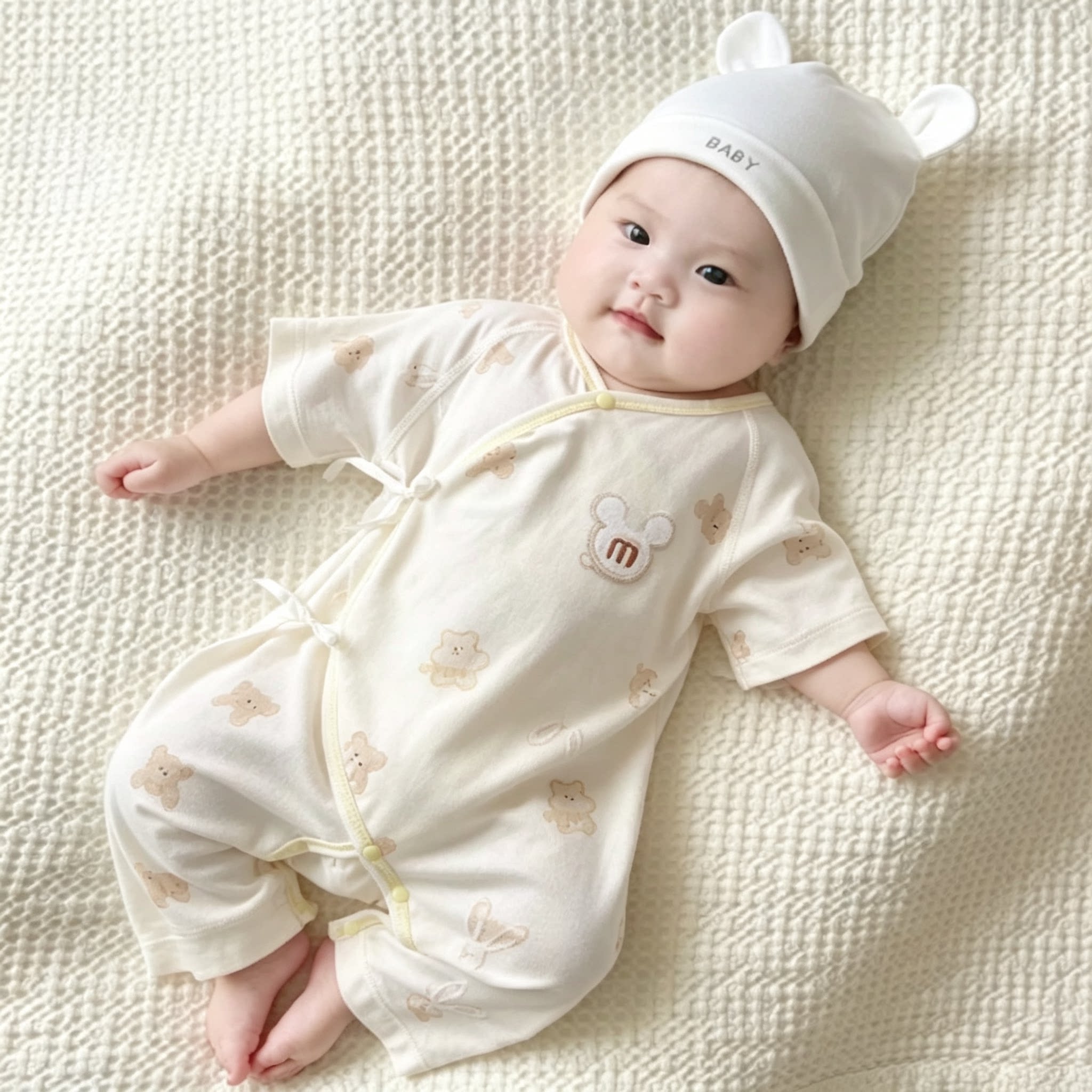 全棉纯棉新生婴儿衣服两件式套装春秋冬季初生宝宝贴身和尚睡衣