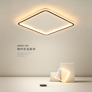 燈具 光臥室燈方形led吸頂燈現代簡約客廳餐廳超薄房間2024新款