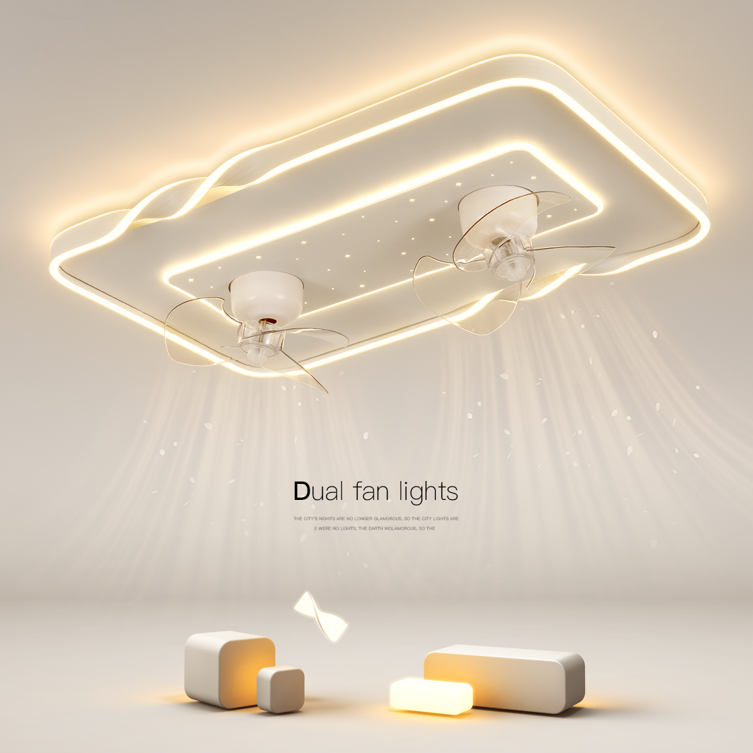 简约现代摇头风扇吸顶灯