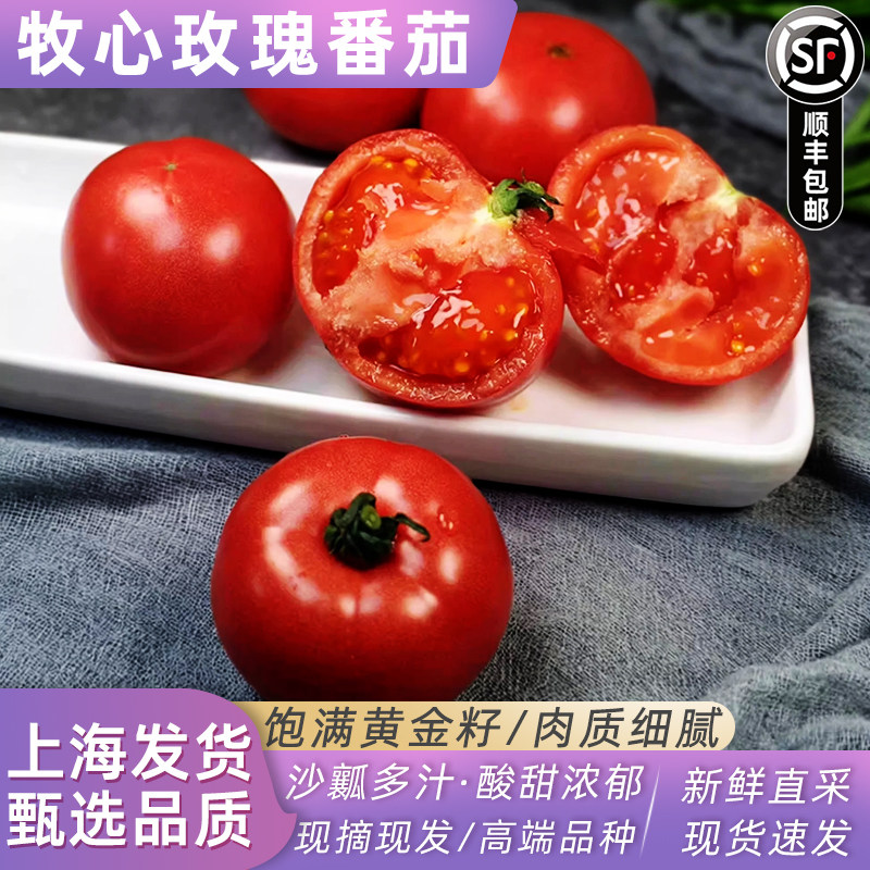金喜柿玫瑰番茄西红柿自然熟多汁新鲜水果草莓番茄4斤礼盒装顺丰