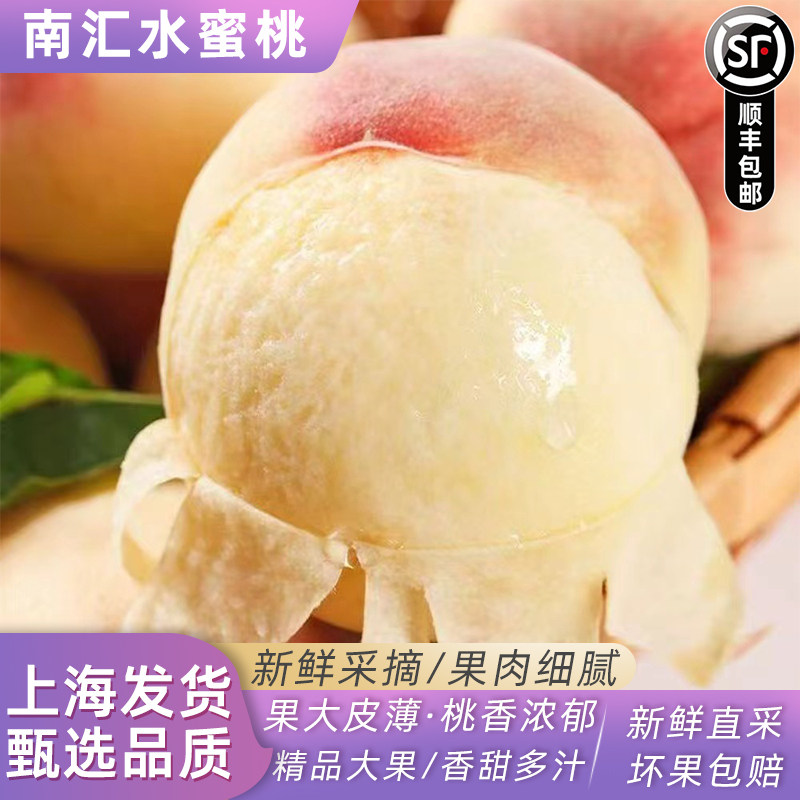 南汇水蜜桃毛桃子当季现摘水果脆甜春雪蜜桃大果孕妇整箱顺丰