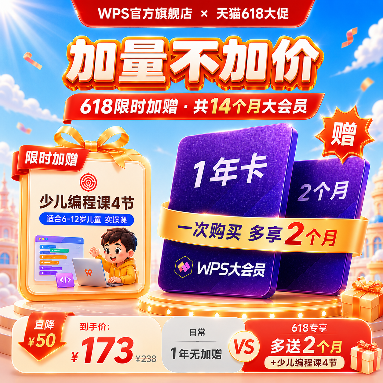 WPS大会员1年AI办公软件ai教学表格制作PPT生成表格pdf转换word