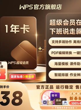 WPS超级会员1年excel表格编辑文字排版ppt制作官方正版pdf转word
