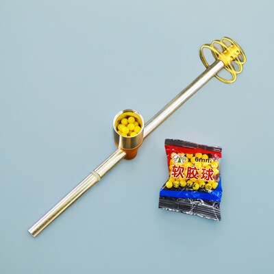 25CM铝合金连发竹筒炮噼啪筒琵琶桶啪啪枪金属软胶弹玩具