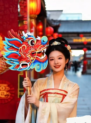 马年元宵舞龙头DIY材料包儿童手工舞龙舞狮道具 非遗民俗活动礼物