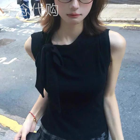 辣妹复古绑带短款吊带背心女2026夏季新款欧货修身设计感无袖上衣