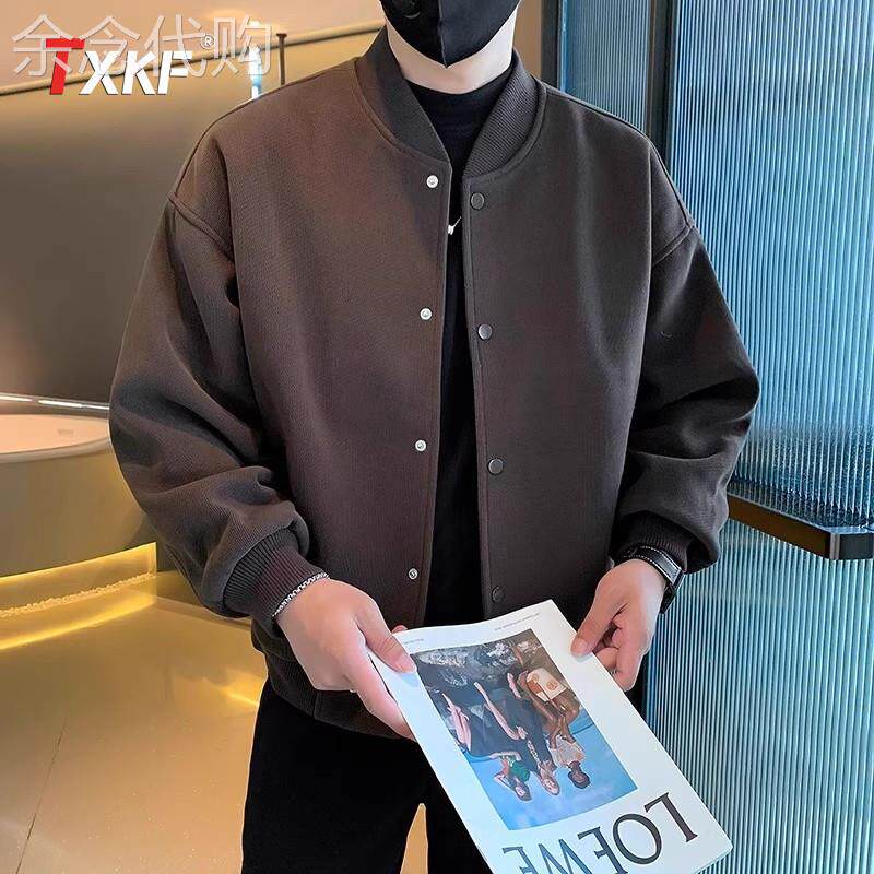 高端棒球服外套男士2025新款春秋冬季轻熟风痞帅加棉加厚夹克男款