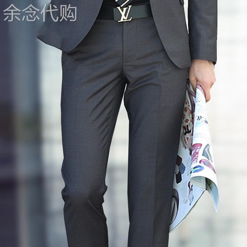 2025夏季男士纯色西裤直筒商务休闲 西装裤垂感宽松弹力正装长裤